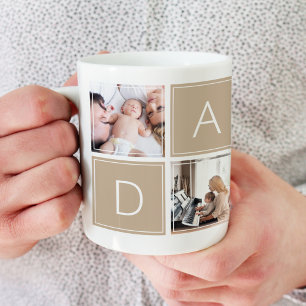 Moderne Daddy Fotocollage Aangepaste Reuzen Koffie Grote Koffiekop