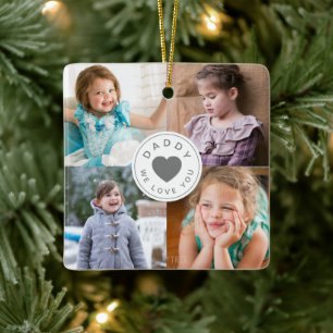 Moderne Daddy Fotocollage Keramisch Ornament