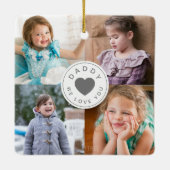 Moderne Daddy Fotocollage Keramisch Ornament (Achterkant)