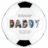 Moderne DADDY Photo Collage Chic Happy Vaderdag Voetbal (Voorkant)