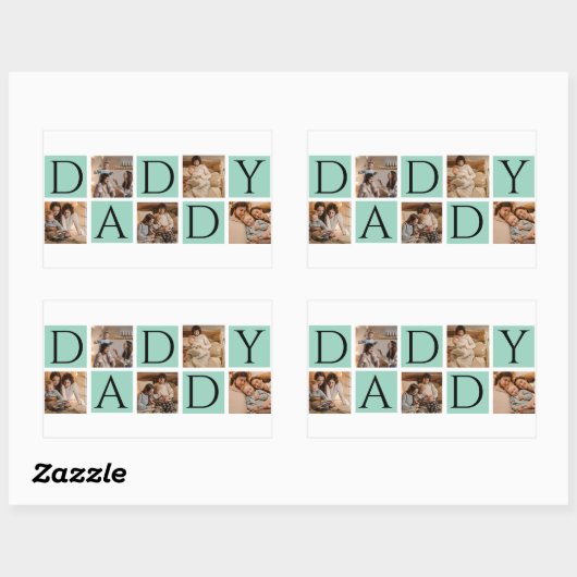 Moderne Daddy Photo Collage Sticker – Aangepaste 5 (Vel)
