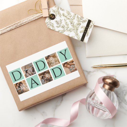 Moderne Daddy Photo Collage Sticker – Aangepaste 5 (Geschenken)