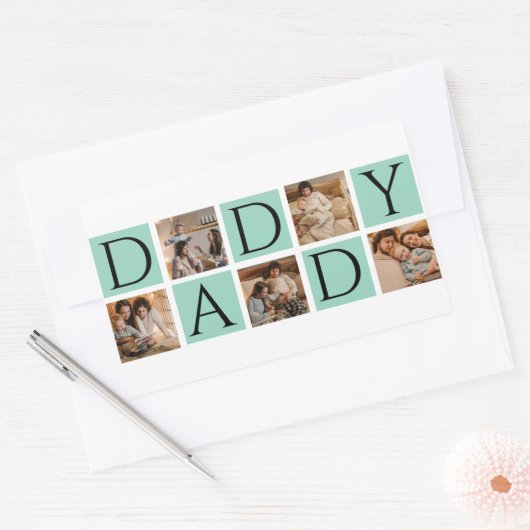 Moderne Daddy Photo Collage Sticker – Aangepaste 5 (Envelop)