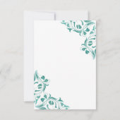 Moderne dag Blauwgroen Floral Save The Date (Achterkant)