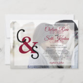 Moderne dag bruiloft of Jubileum - Red Maroon Kaart (Voorkant)