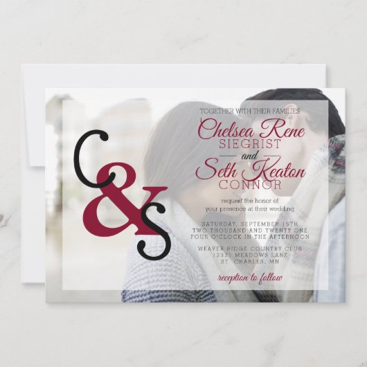 Moderne dag bruiloft of Jubileum - Red Maroon Kaart