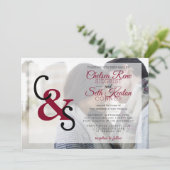 Moderne dag bruiloft of Jubileum - Red Maroon Kaart (Staand voorkant)