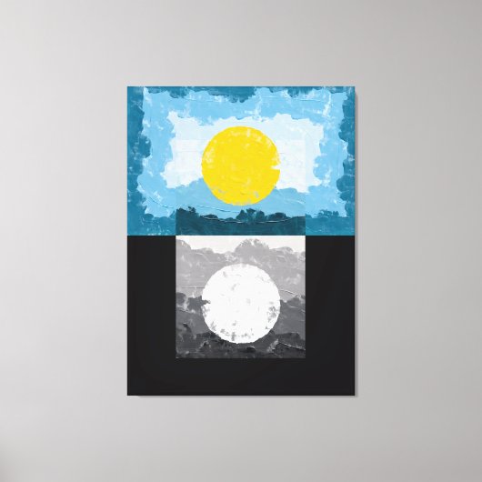 Moderne Dag en Nacht Abstract Canvas Afdruk (Voorkant)