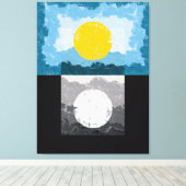 Moderne Dag en Nacht Abstract Canvas Afdruk (Insitu (Houten vloer))