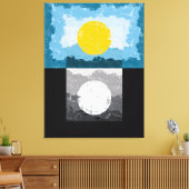 Moderne Dag en Nacht Abstract Canvas Afdruk (Insitu (Woonkamer))