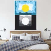Moderne Dag en Nacht Abstract Canvas Afdruk (Insitu (Slaapkamer))