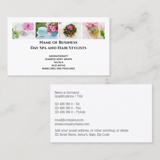 Moderne dag foto's logo salon afbeelding visitekaartje (Voorkant / Achterkant)