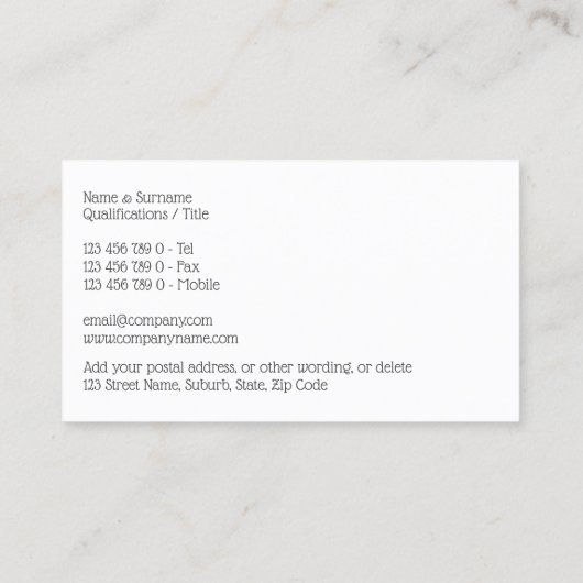 Moderne dag foto's logo salon afbeelding visitekaartje (Achterkant)