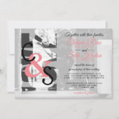 Moderne dag liefde bruiloft uitnodiging - Koraal (Voorkant)