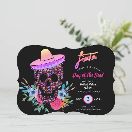 Moderne dag van de dood in het ziekenhuis nodigt r kaart (Staand voorkant)