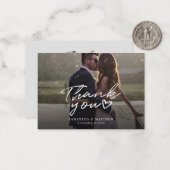 Moderne dag van de met de hand uitgezonden bruilof notitiekaartje (Voorkant / Achterkant in situ)