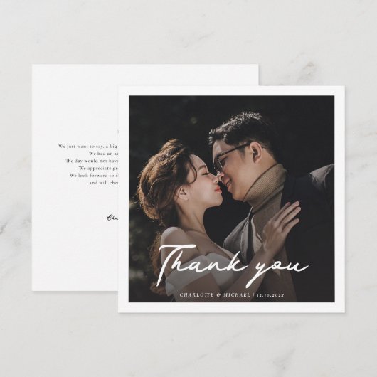 Moderne dag van het huwelijk met handschrift Foto  (Voorkant / Achterkant)