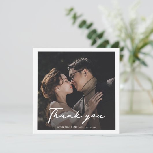 Moderne dag van het huwelijk met handschrift Foto  (Staand voorkant)