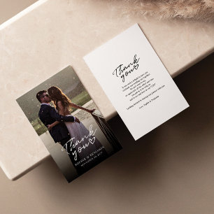 Moderne dag van het huwelijk met handschrift Foto  Notitiekaartje