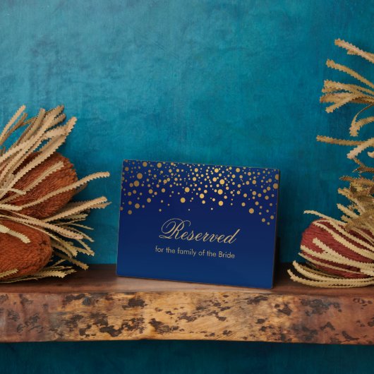 Moderne dag van het huwelijk - Trendy Gold-Stippen Fotoplaat (Zijkant)