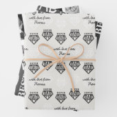 Moderne dag van zwarte en witte vaders Aangepast Inpakpapier Vel (In situ)