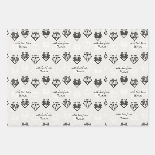 Moderne dag van zwarte en witte vaders Aangepast Inpakpapier Vel (Voorkant)