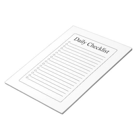 Moderne Dagelijkse Checklist Notitieblok (Schuin)