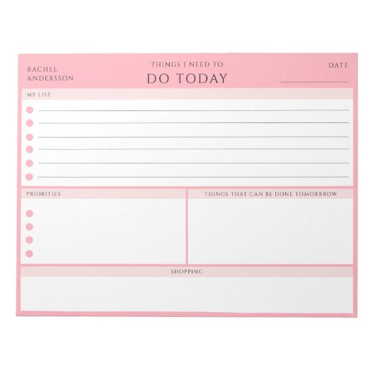 moderne dagelijkse herinneringen aan lijsten notitieblok (Voorkant)