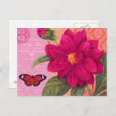 moderne dahlia briefkaart (Voorkant / Achterkant)
