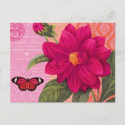 moderne dahlia briefkaart (Voorkant)