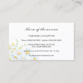 Moderne Daisies Aqua en Yellow Stripes Verzorger Visitekaartje (Achterkant)