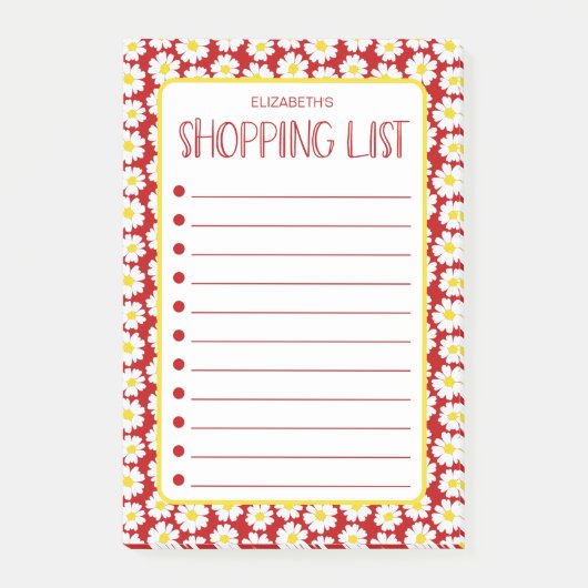 Moderne Daisies Boodschappenlijst Post-it® Notes (Voorkant)
