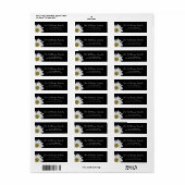 Moderne Daisies Eenvoudig Zwart Retouradres Etiket (Full Sheet)