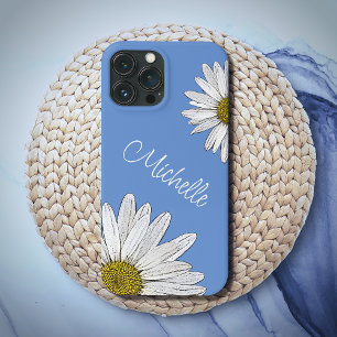 Moderne Daisies Gepersonaliseerde Bloemen Boho Bla Case-Mate iPhone Case