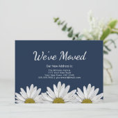 Moderne Daisies Marine Blauw Bloemen Bewegen Aankondiging (Staand voorkant)