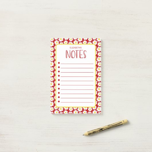 Moderne Daisies Notities Post-it® Notes (Op bureau)