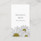Moderne Daisies QR-code Trendy Botanical Visitekaartje (Voorkant)
