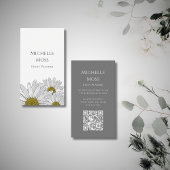 Moderne Daisies QR-code Trendy Botanical Visitekaartje