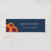 Moderne Daisies Trendy Boho Navy Blue Mini Visitekaartje (Voorkant)