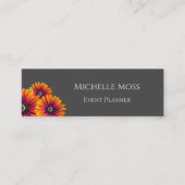 Moderne Daisies Trendy Grey Boho Mini Visitekaartje (Voorkant)