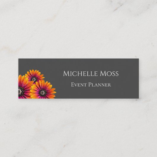 Moderne Daisies Trendy Grey Boho Mini Visitekaartje (Voorkant)