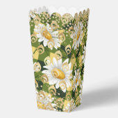 Moderne Daisy Floral Checkerboard Gouden Glitter Bedankdoosjes (Achterkant)