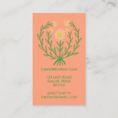 Moderne Daisy Flower Logo CUSTOM Bloemen Visitekaartje (Achterkant)