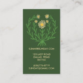 Moderne Daisy Flower Logo CUSTOM Bloemen Visitekaartje (Achterkant)