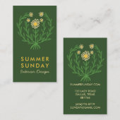 Moderne Daisy Flower Logo CUSTOM Bloemen Visitekaartje (Voorkant / Achterkant)