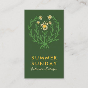 Moderne Daisy Flower Logo CUSTOM Bloemen Visitekaartje