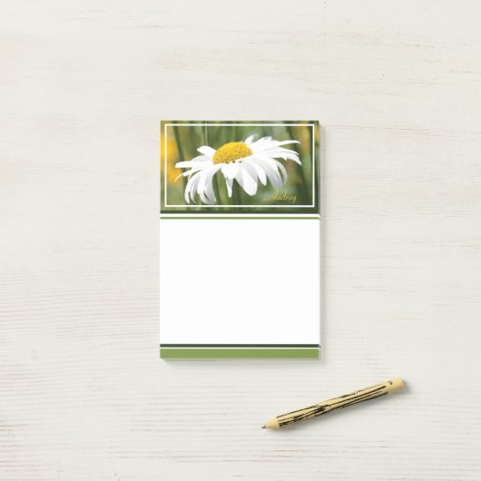 Moderne Daisy Fotografie Post-it® Notes (Op bureau)
