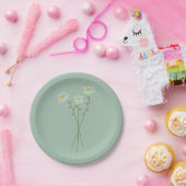 Moderne Daisy Groene Papieren Bord (Feest)
