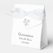 Moderne Daisy Quinceañera Elegante Grijze Typograf Bedankdoosjes (Voorkant Zijde)