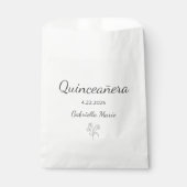 Moderne Daisy Quinceañera Elegante Grijze Typograf Bedankzakje (Voorkant)